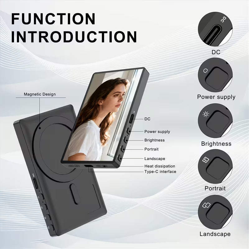 Rechargeable Magnetic Phone Vlog Selfie Monitor Screen